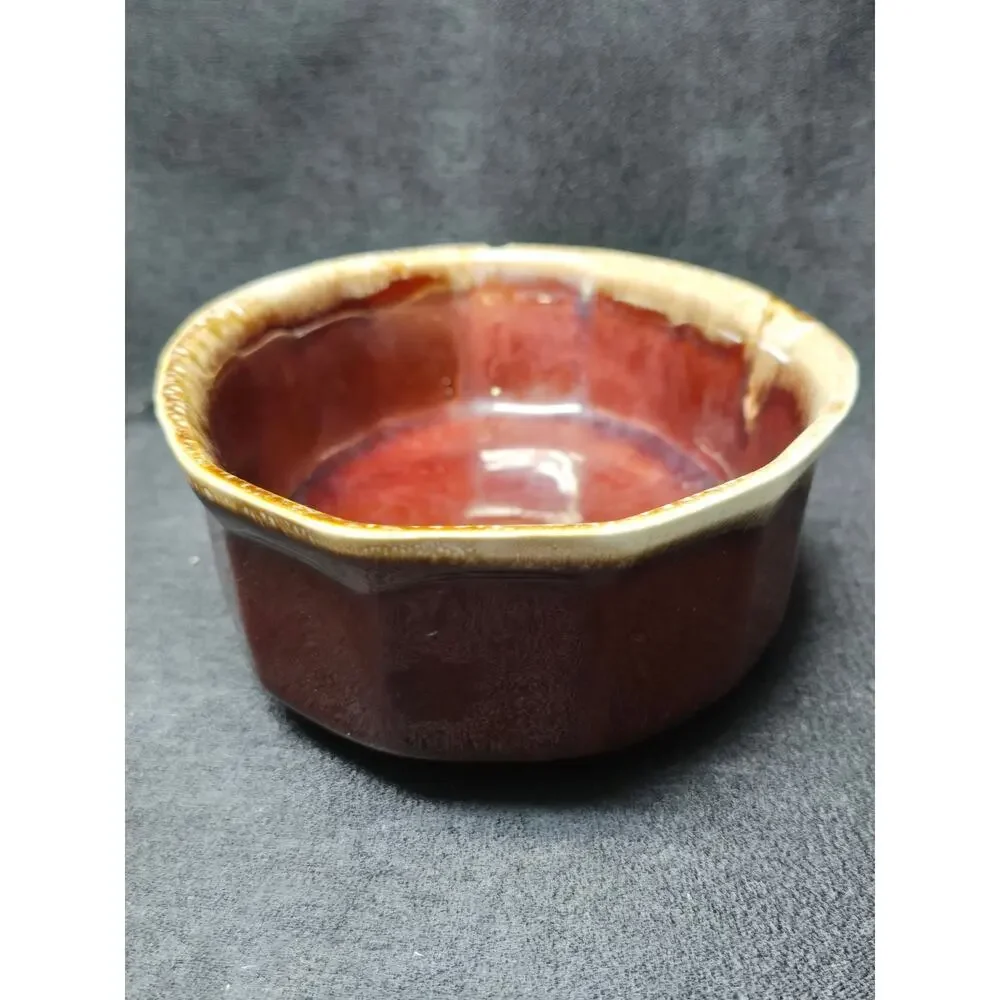McCoy Pottery Oven Proof Brown Drip Oval Appetizer Veggie Serving Bowl 7071 USA